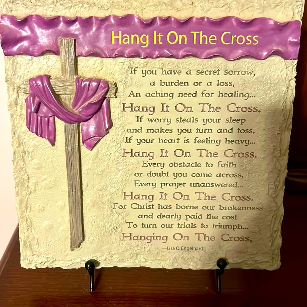 Plaque with easel.